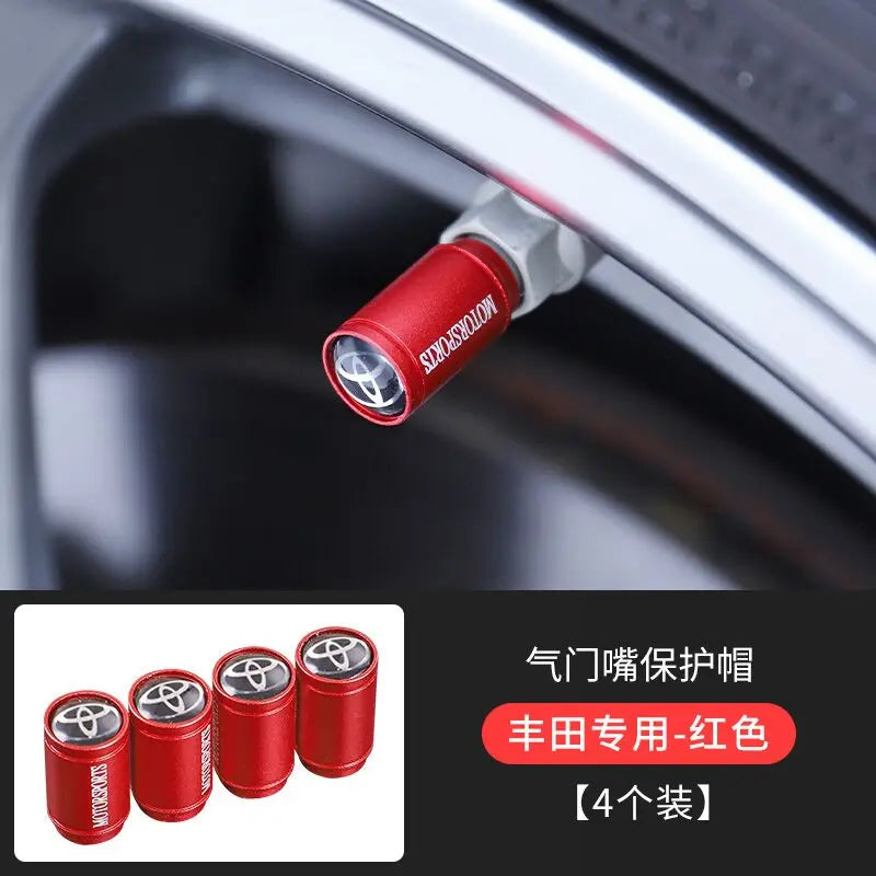 4Pcs Matt Car Wheel Tire Valve Caps for Toyota RAV4 Corolla Camry Frontier Supra C-HR Hilux Tacoma PradoCorolla CHR Accessories CM World
