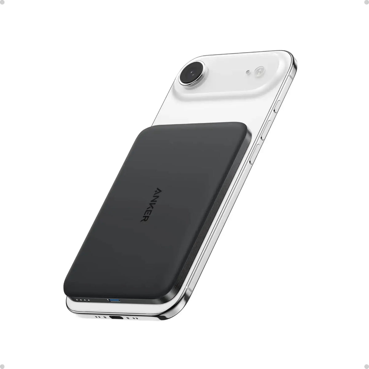 Anker Nano Power Bank, Ultra-Slim 5,000mAh Wireless Charging Battery,Portable Charger, for iPhone Air/17/16 Car Mobile World
