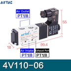 AIRTAC 4V210-08 4V310-10 4V410-15 Better Quality Pneumatic Electric Solenoid Valve Directional Control Magnetic Valve 24V 220V