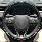 3PCS Carbon Fiber Car Round Steering Wheel Cover Non-Slip Steering Cover Protector Anti Dust Washable Interior Auto Accessories CM World