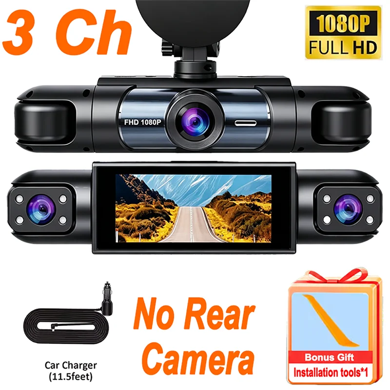 New 3/4 Channel Dashcam FHD 1080P Car Driving Camera Black Box Night Vision Loop Recording G-Sensor 24H Parking Guard Mode