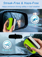 2Pcs/Set Car Windshield Anti-Fog Kit - ABS Resin Scraper + Applicator Sponge + Microfiber Cloth, Easy to Use CM World