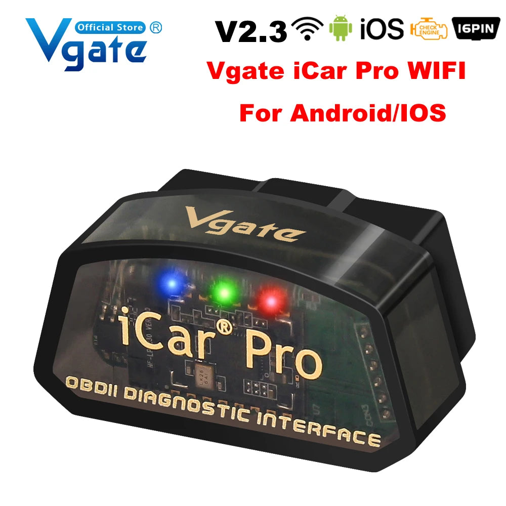 Vgate iCar Pro ELM327 OBD2 Scanner WIFI Bluetooth 4.0 For Android/IOS Car Auto Diagnostic Tool elm 327 V2.3 Scan Tool ODB2 Car Mobile World