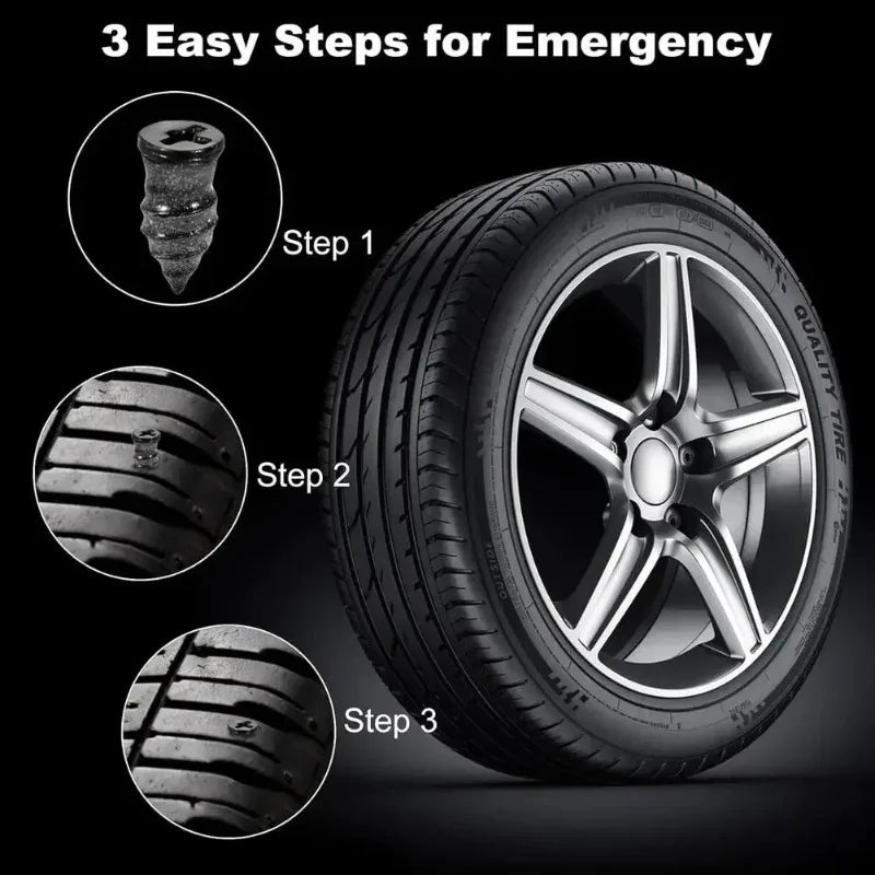 Car Tire Repair Rubber Screws Kit Universal Repair Nails Screw with Screwdriver for Car Motorcycle Tubeless Tyre Puncture Tool