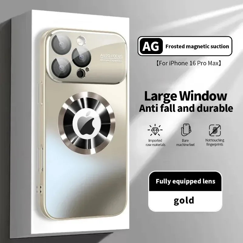 New Titanium Metallic Luxury Matte Case For iPhone 16 15 14 13 12 17 Pro Max Plus For Magsafe Glass Lens Camera Protection Cover Car Mobile World