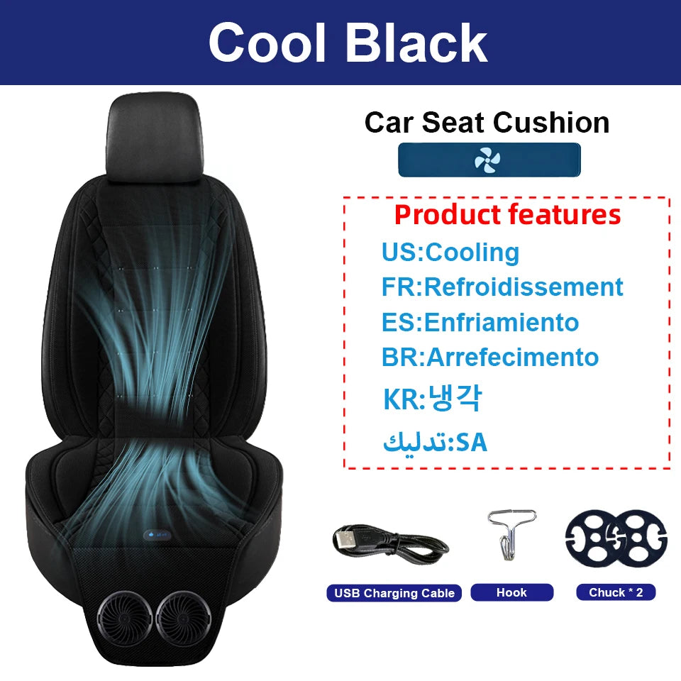 Car Ventilated Seat Cover, Universal Fit Cushion, Cool & Heating 2-in-1,Breathable Comfortable Cool Down Pad for Summer