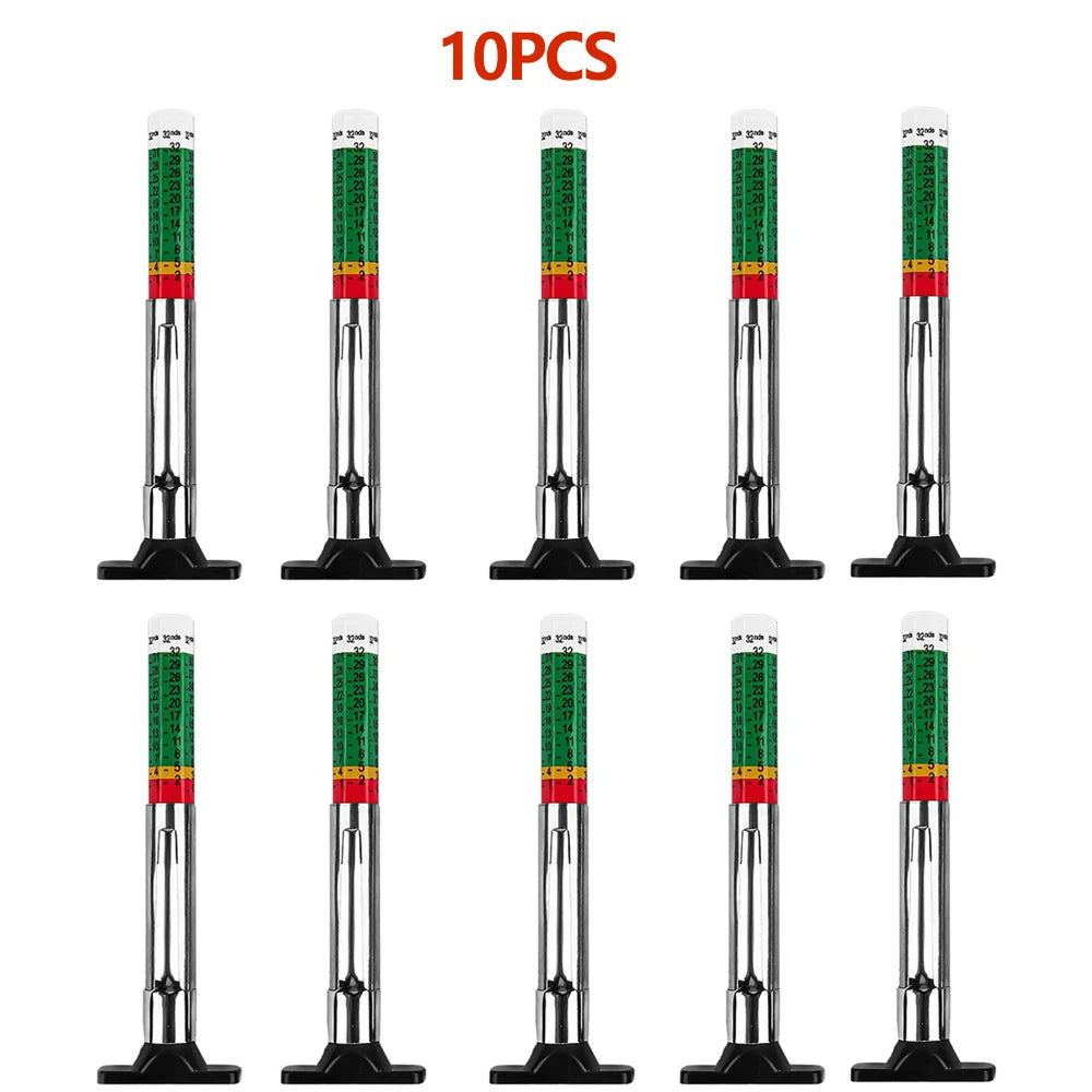 2/5/10Pcs Car Tyre Tire Tread Depth Gauge Meter Auto Tire Wear Detection Measuring Tool 25mm Car Tyre Measuring Pen