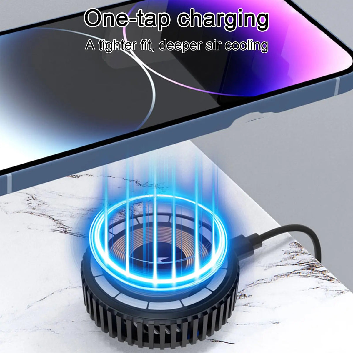 15W Wireless Charger with Auxiliary Cooling Fan 2-in-1 Magnetic Induction Charger Charging Station for iPhone12-18,Xiaomi Huawei