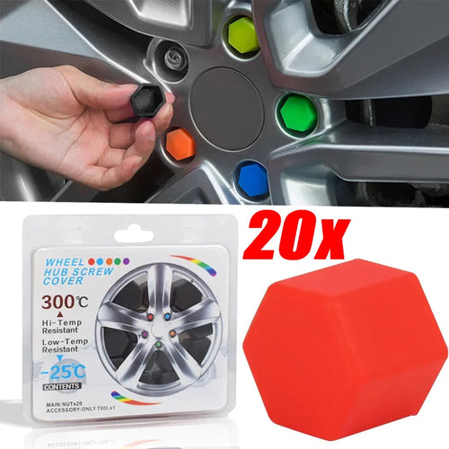 20Pcs/set Silicone Car Tyre Wheel Hub Covers Protection Caps 19/21mm Wheel Nuts Wheel Hub Screw Protector Dust Proof Bolt Cover CM World