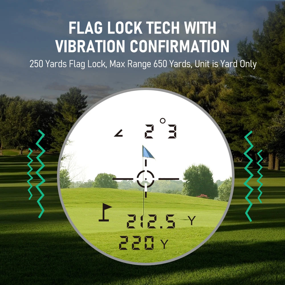 REVASRI Golf Rangefinder Rechargeable Distance Meter with Slope Switch and Flag Lock Vibration for Golfing Promotion and Hunting CM World