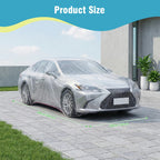 50 Packs Disposable Plastic Car Cover for Snow Outdoor Snow Car Cover with Elastic Band (12.5x21.6 Ft) for SUV Sedan Sport Cars CM World