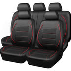 Universal Leather Car Seat Covers Red Simple Waterproof 5 Seat Car Seat Cover Car Mobile World