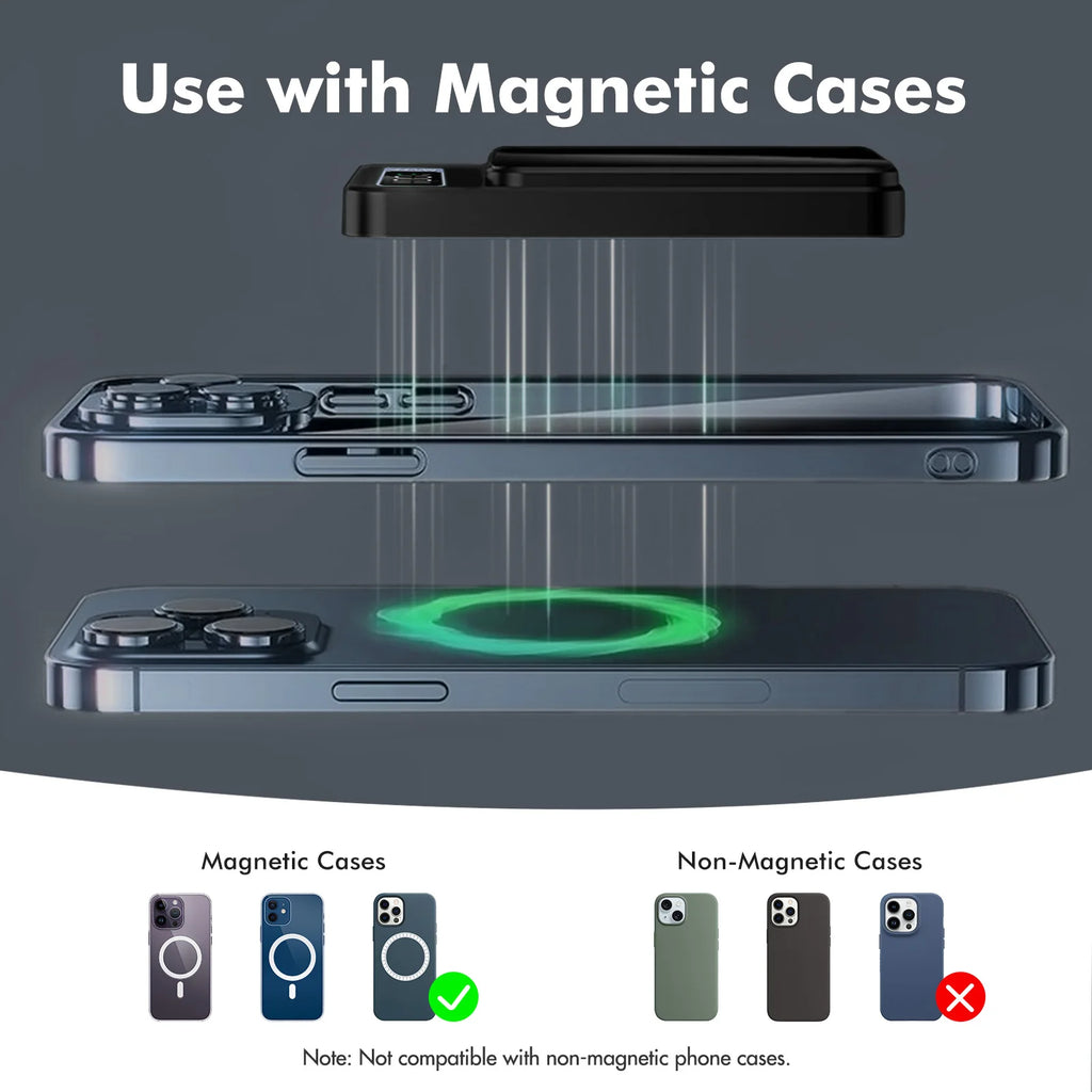 Wireless Power Bank 2-in-1 Magnetic 10000mAh Portable Charger Fast Charging 22.5W LED Power Display For Iphone Xiaomi Samsung Car Mobile World
