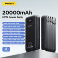 PISEN 3C Certified Power Bank 10000mAh & 20000mAh 20W Fast Charging Powerbank With 4 Built-in Cables For iPhone Samsung Xiaomi Car Mobile World