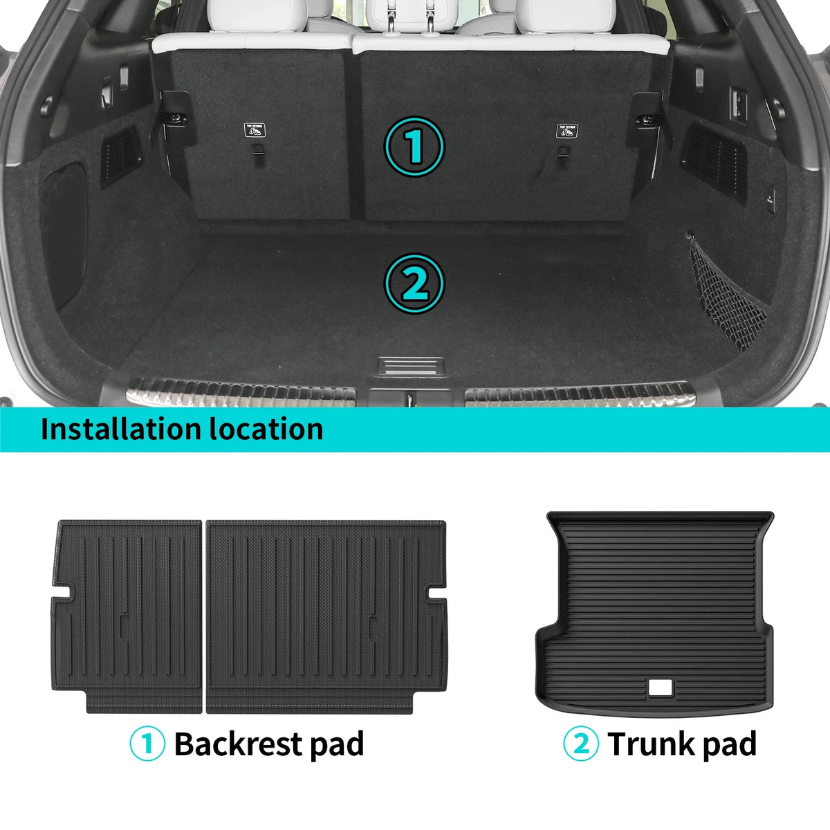 Left Drive for Xpeng G9 2023 2024 2025 2026 Car Floor Mats Cargo Liner Trunk Pad TPE 3D Foot Mat Waterproof BLACK
