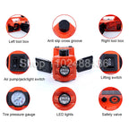 12V 5T/3T Electric Car Hydraulic Jack With Tire Inflator Pump And LED Flashlight 3 in 1 Lift Jack 450MM/360MM