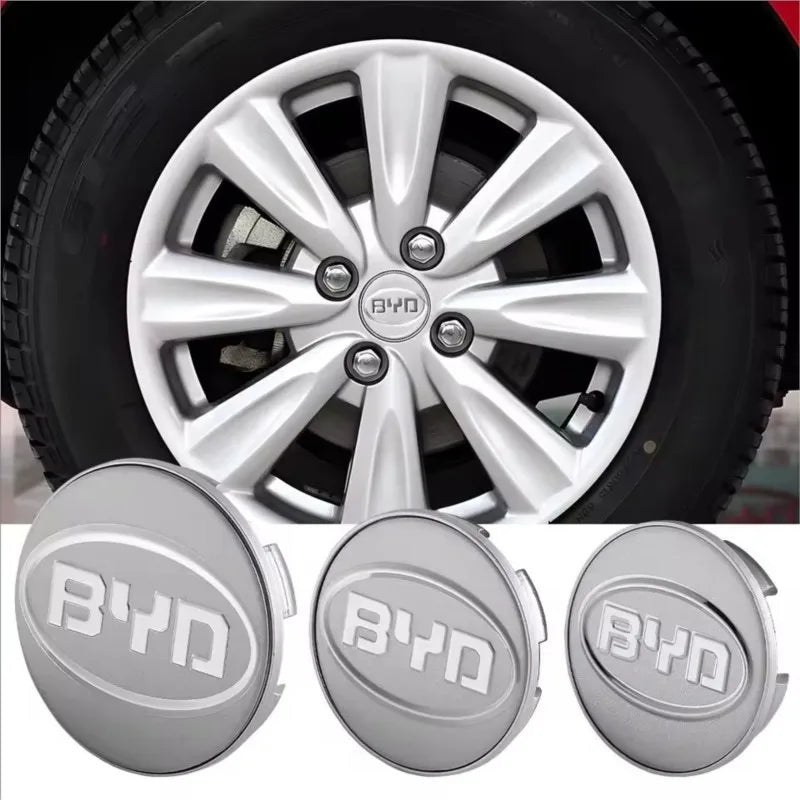 4pcs 55/58/68mm Car Wheel Center Hub Cap Badge Emblem Decal Wheel Sticker For BYD Atto 3 Yuan Plus Song Plus Seal Dolphin Seali CM World