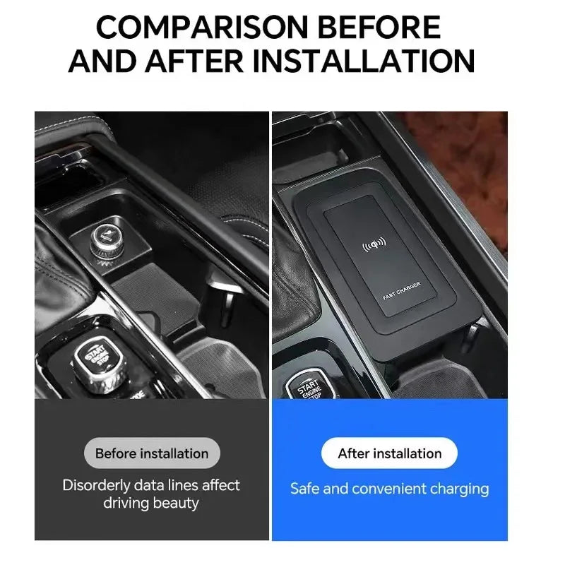 Car wireless charger phone charger charging holder for Volvo XC90 S90 V90 XC60 S60 V60 C60 2018-2021 accessories CM World