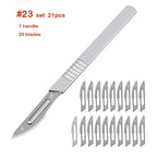 Carbon Steel Carving Metal Scalpel Knife Handle Blades Number 11 23 Surgical Medical Practicing Cutting Sculpting Repairing Tool CM World
