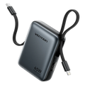 Vention 45W 10000mAh Power Bank Built-In USB-C Cable Portable Powerbank for iPhone 17 Samsung S26 Pocket-Sized Auxiliary Battery Car Mobile World