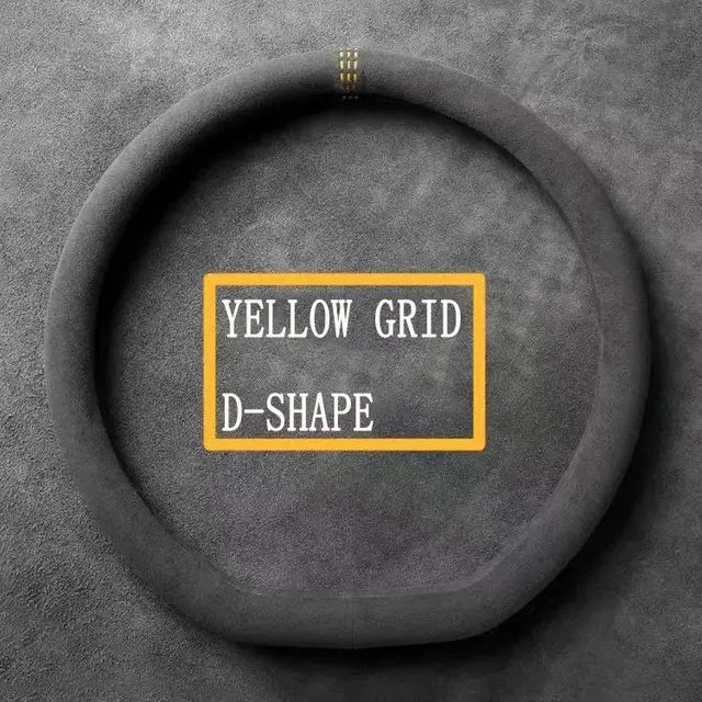Suede Cover for All Seasons Car Steering Wheel Cover Ultra-thin Non-slip D-shaped Round Breathable Auto Steering Wheel Protector CM World