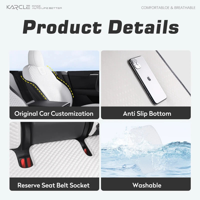 For Tesla Model 3 Model Y 2024 2025 Car Seat Cover Ice Silk Seat Cushion For M3 MY 2023 2022 Summer Seat Cover Juniper Highland Car Mobile World