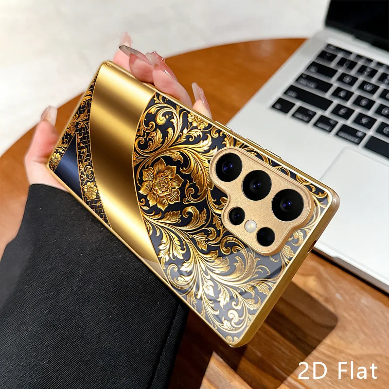Classic patterns s25 ultra s26 ultra Fashion Glass phone case for Samsung Galaxy S26/S25/S24/S23/S22/S21FE Ultra Plus Shockproof