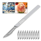 Carbon Steel Carving Metal Scalpel Knife Handle Blades Number 11 23 Surgical Medical Practicing Cutting Sculpting Repairing Tool CM World