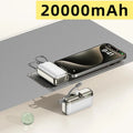 Mini Capsule Power Bank 20000mAh 22.5W Fast Charging USB-C Built-in Cable Portable Charger For iPhone Samsung Travel