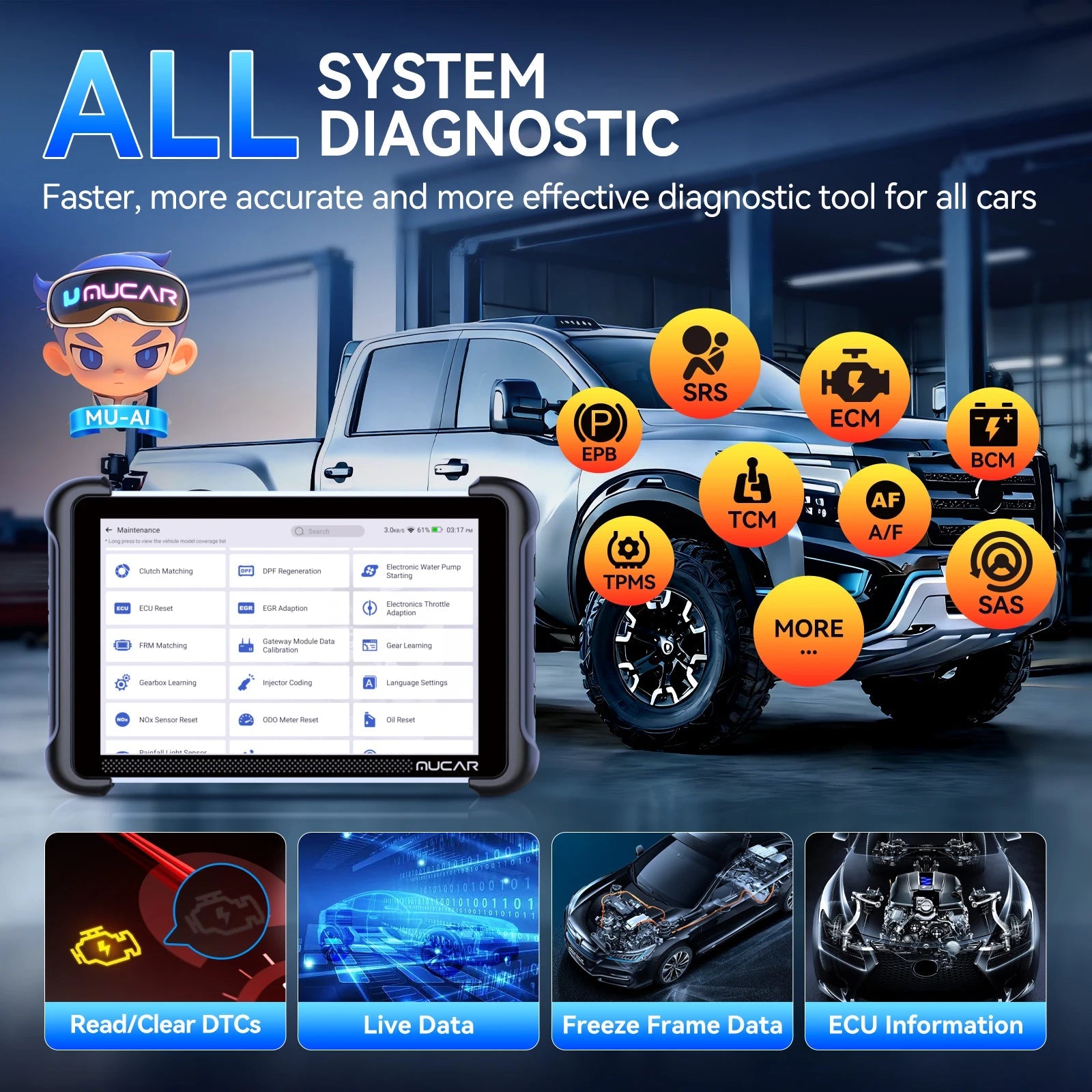 MUCAR 892BT Key Programming AI Automotive Diagnostic Tool Bi Directional Obd2 Scanner ECU Coding CANFD DOIP 35 Resets Life Free Car Mobile World