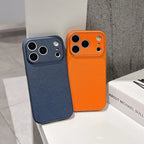 Solid Color Lychee Grain Leather Phone Case, Anti-Scratch & Shockproof Protective Cover for iPhone 17 Pro Max  16 15 14 13 Air