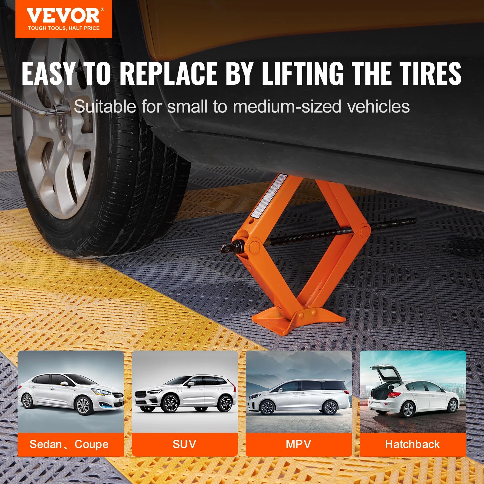 SucceBuy Scissor Jack 2.5Ton/5512 lbs Scissor Car Jack 3.7"-17.1" Lifting Range Scissor Lift Jack Portable Tire Jack for Car Etc CM World