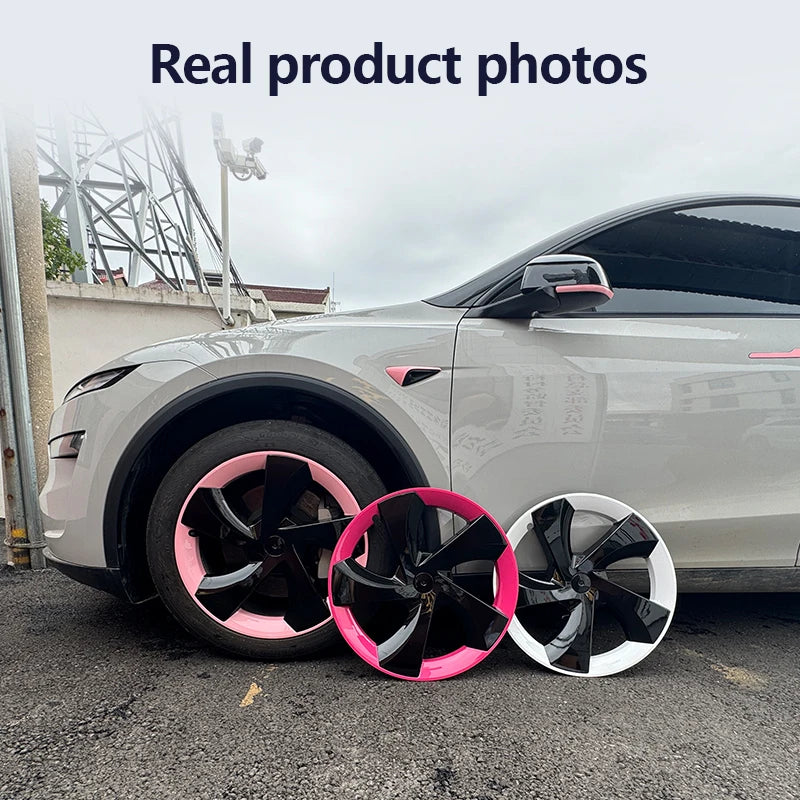For Tesla Model Y Juniper 2025 HubCap 19 Inch Wheel Caps Auto Performance Replacement Hub Cap Full Rim Cover Accessories（4PCS） CM World