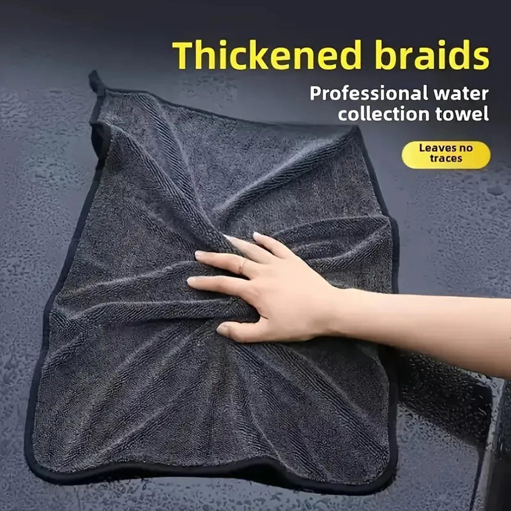 Dark gray car microfiber towel, oversized strong absorbent car wash cloth, high-efficiency cleaning wipe cloth CM World