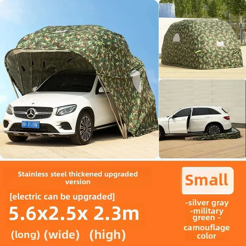 Any Size Custom Fully Automatic Folding Carport Waterproof Sunshade Mobile Garage Outdoor Parking Shelter Durable Oxford Fabric