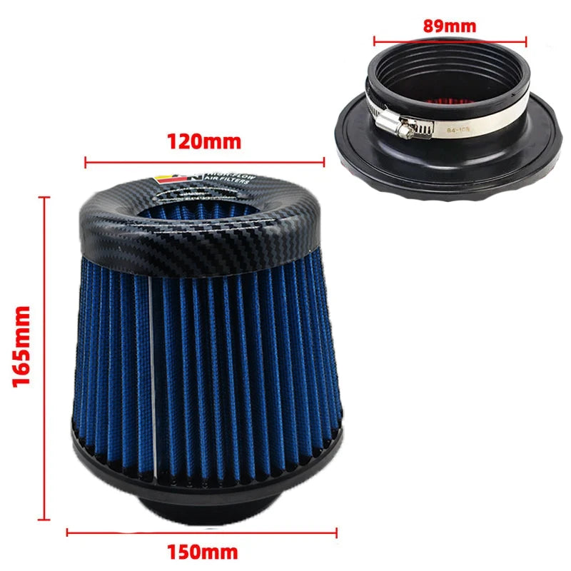 KN Intake Air Filter 3 Inch 76mm Car motorcycle Universal High Flow Air Filter Mushroom Head for KN Big Horsepower Performance CM World