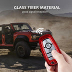 for Ford Bronco Key Fob Cover with Keychain, Carbon Fiber Key Case Shell for Ford F150 & Raptor,for Ford Bronco Sport Smart Key CM World