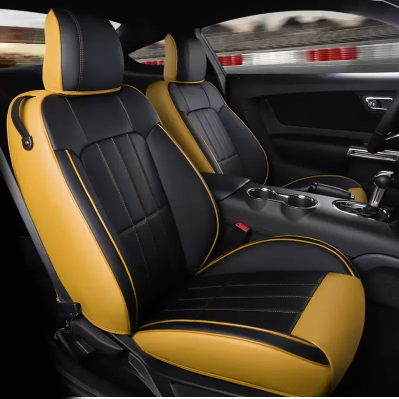 Custom Fit for 2015-2024 Mustang Coupe Car Seat Covers Full Set Durable Quality Material for Ford Mustang Coupe Gt CM World