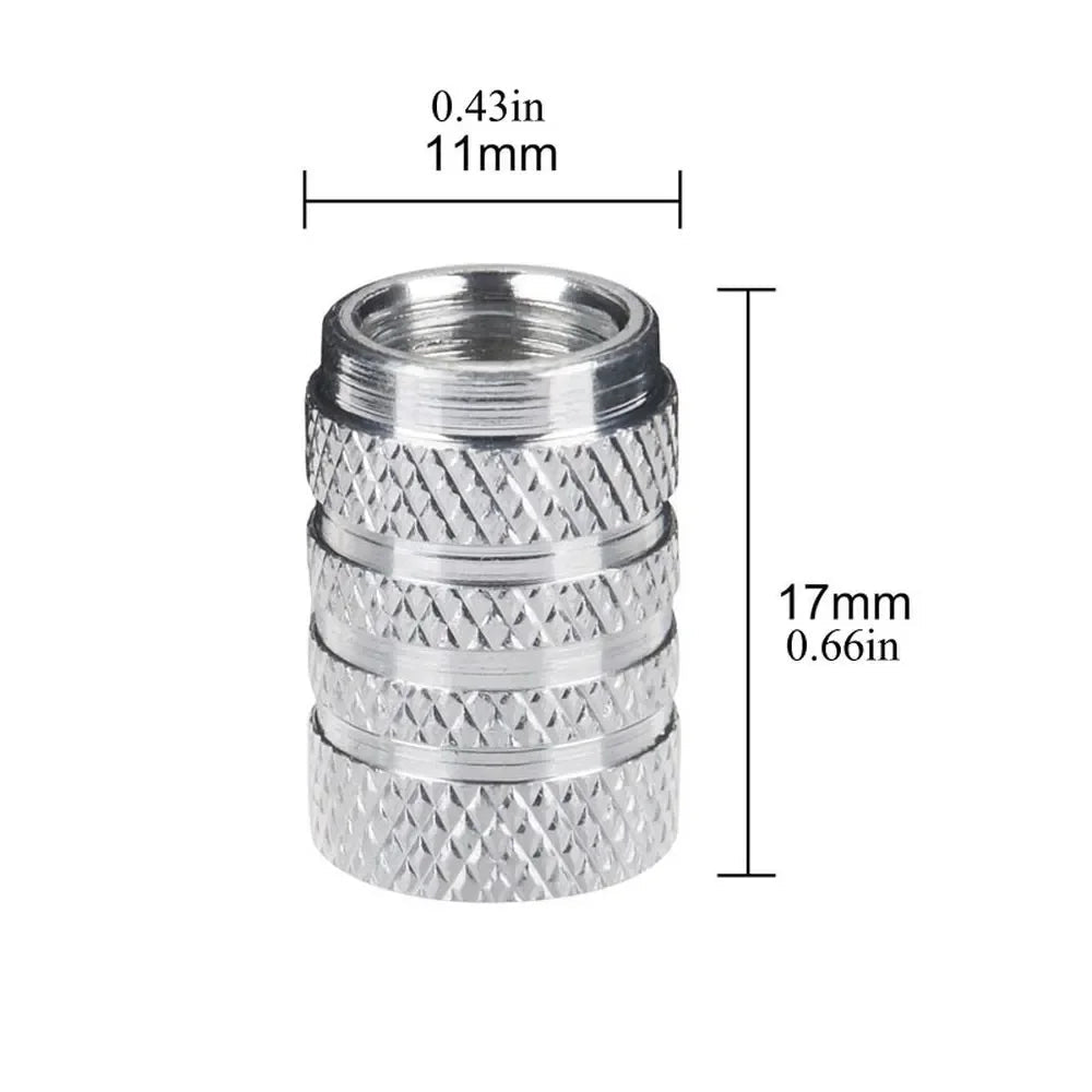 4Pcs Car Tire Valve Stems Cap Knurling Style Tire Valve Cap Aluminum Tire Wheel Stem Air Valve Cap car Universal accessories CM World