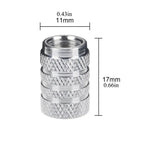 4Pcs Car Tire Valve Stems Cap Knurling Style Tire Valve Cap Aluminum Tire Wheel Stem Air Valve Cap car Universal accessories CM World