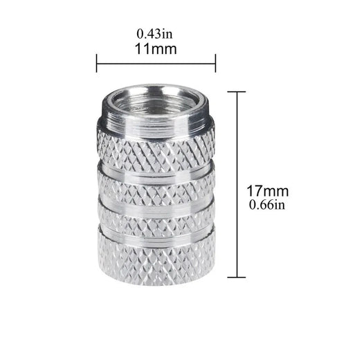 4Pcs Car Tire Valve Stems Cap Knurling Style Tire Valve Cap Aluminum Tire Wheel Stem Air Valve Cap car Universal accessories CM World