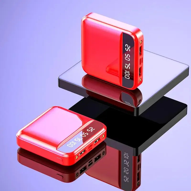 300000mAh Mini Power Bank Portable Charger Mirror Screen LED Digital Powerbank External Battery for iPhone Xiaomi Huawei Samsung