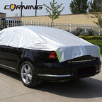 Universal Car Half Cover Waterproof UV Protection Car Cover with Mirror Covers Dust Snow Frost Sun Shade Protector for Sedan SUV Car Mobile World