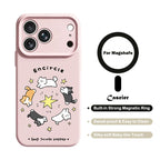 Cartoon Dog Star Magnetic Phone Case For iPhone 16 18 17 Pro Max 15 Pro Cases For iPhone 16 15 14 13 12 Pro Max MagSafe Cover