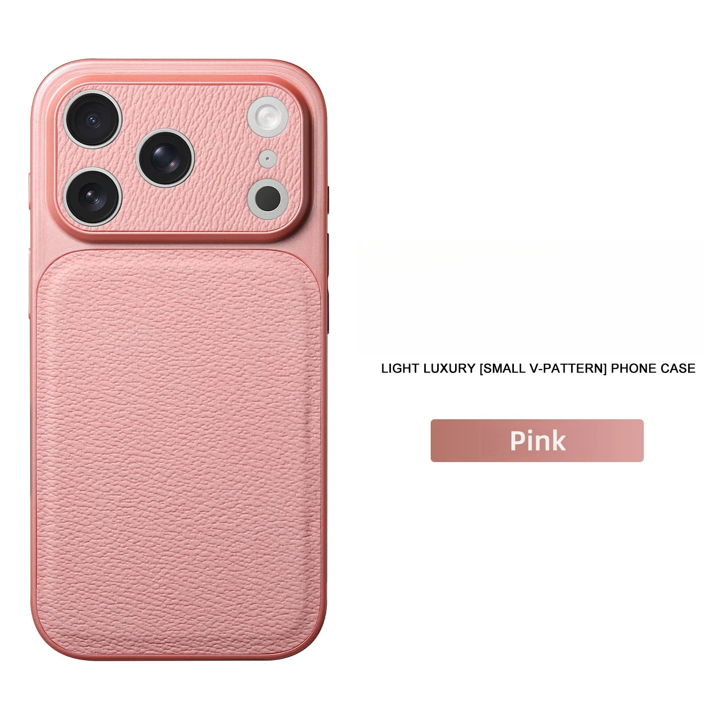 Solid Color Lychee Grain Leather Phone Case, Anti-Scratch & Shockproof Protective Cover for iPhone 17 Pro Max  16 15 14 13 Air Car Mobile World