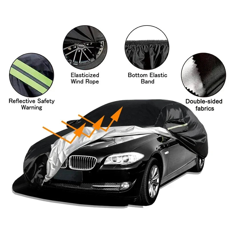 Universal Full Car Cover Outdoor Snow & Sun Protection for Toyota BMW Benz VW KIA MAZDA Peugeot - Durable Automobile Cover CM World