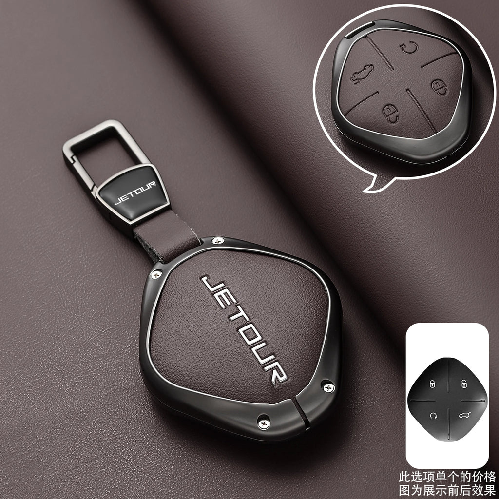Zinc Alloy Car Key Case Fob for Chery Jetour Dashing IDM I-DM X-1 Plus DTC 2022 2025 Keychain Remote Cover Bag Shell Accessories