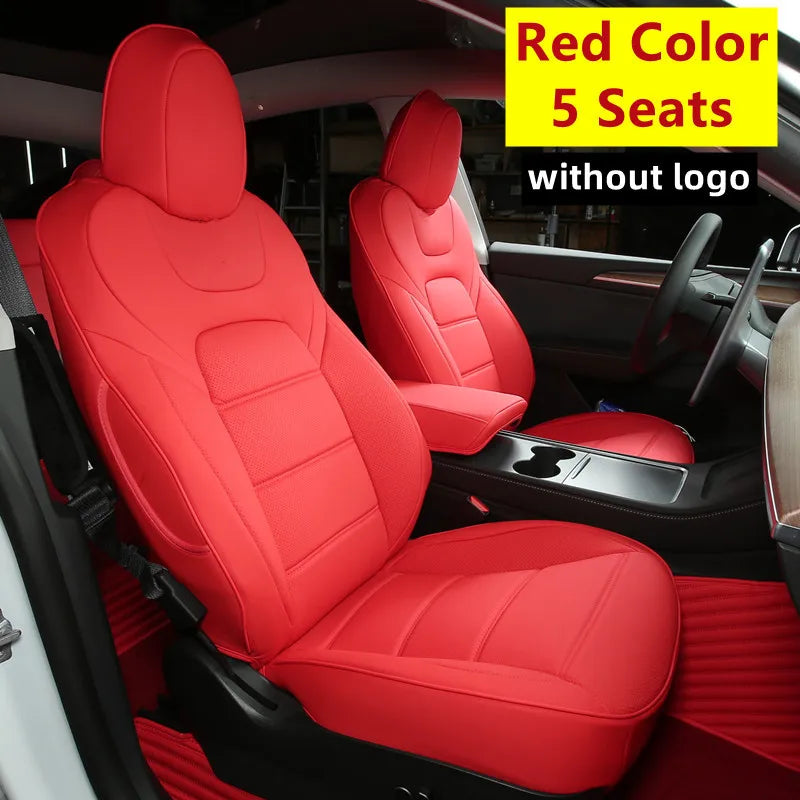 For Tesla Model 3 Y 2017 - 2025 Car Seats Cover Nappa Leather Full Surround Style Factory Wholesale Price Interior Accessories CM World