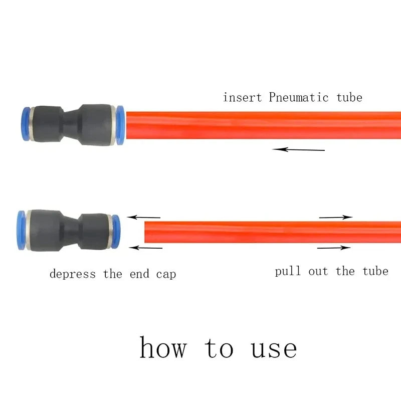 10PCS Pneumatic Fittings Quick Air Connector Hose Fitting Plastic PU PG 4mm 6mm 8mm 10mm 12mm Push Into Tube Pluglug