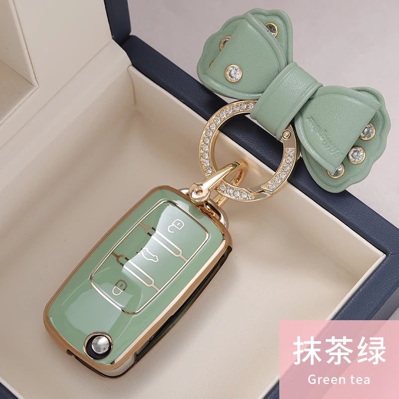 New TPU Car Key Case Cover Protect Shell Bag For VW Volkswagen Polo Tiguan Passat Golf Jetta Beetle Lavida Skoda Octavia A5 CM World